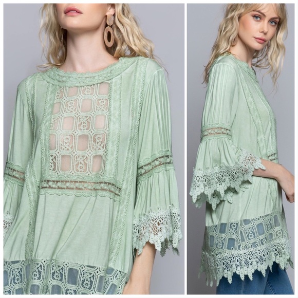 POL Victorian Windowpane Feminine Top - Picture 8 of 16